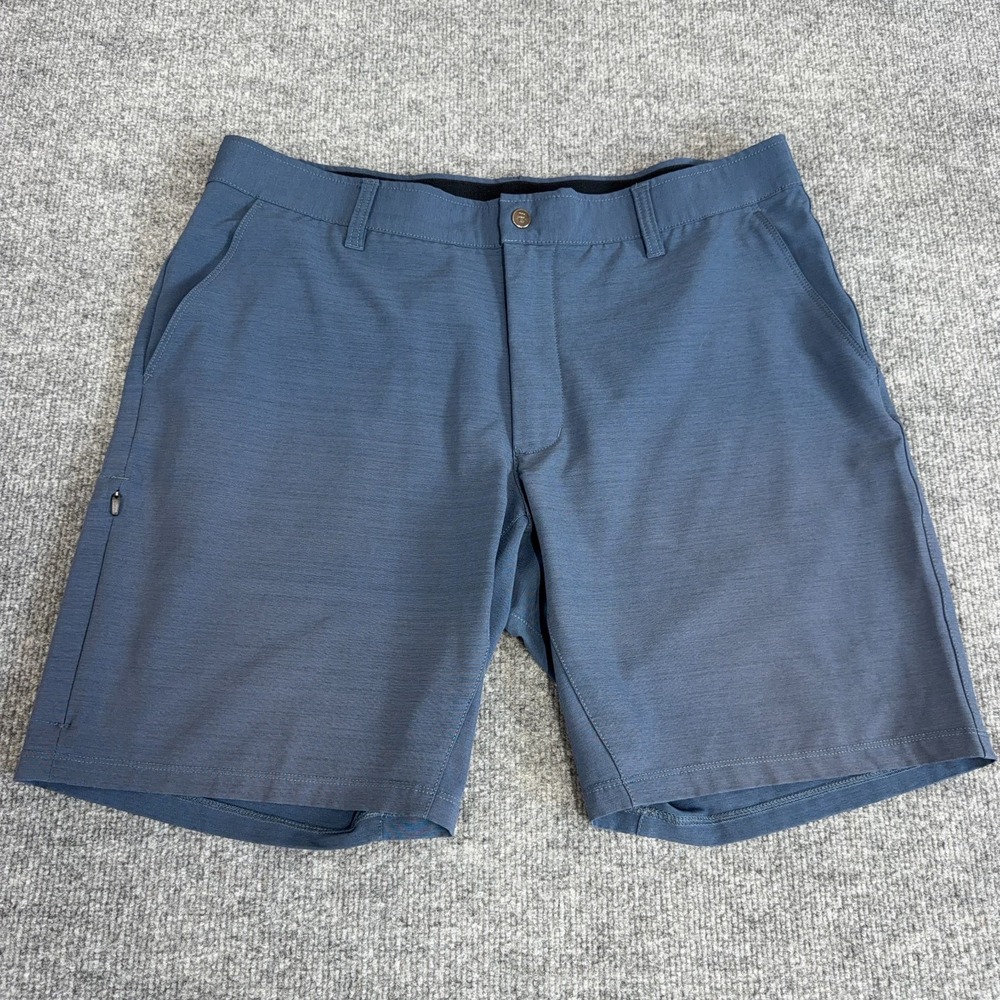 BYLT Shorts Men 2XL Blue Kinetic Performance Stretch Golf Chino Hybrid 9" Inseam